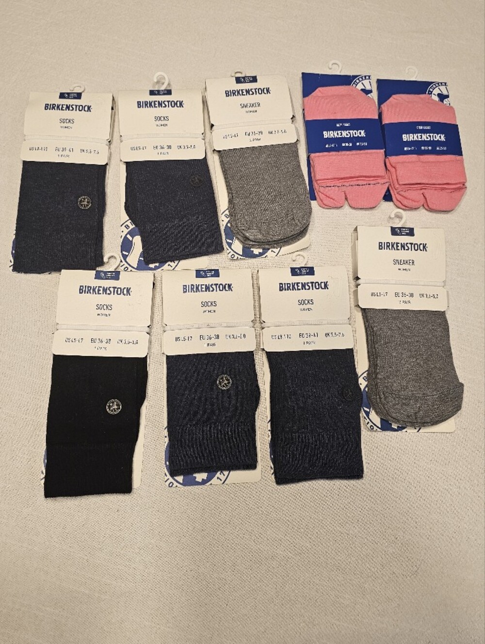 Birkenstock Sock Lot of 9 Crew and Ankle Women's Multiple Sizes